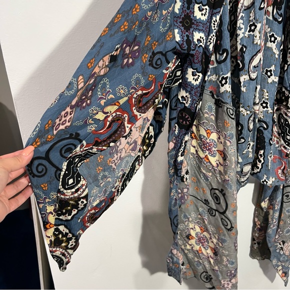Free People Little Wing Mix Print Kimono One Size - Picture 7 of 9